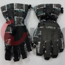 Перчатки лыжные для сноубординга UMART серые с голуб.узор.теплые Перчатки лыжные для сноубординга UMART серые с голуб.узор.теплые