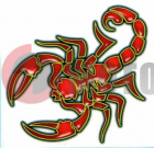 Наклейка Скорпион (135*130) красн. Наклейка Скорпион (135*130) красн.