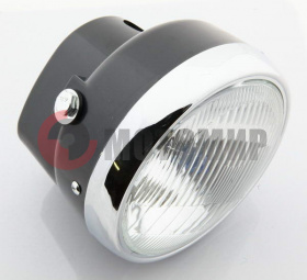 Фара в сборе Альфа/Дельта круглая черная Фара в сборе Альфа/Дельта круглая черная