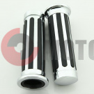 Ручки руля универсальные 27 черные хромированные полосы Ручки руля универсальные 27 черные хромированные полосы